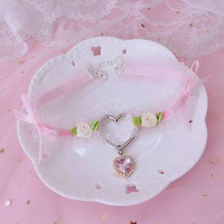 Heart Choker Pink - One Size