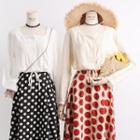 Tie-hem Lace-trim Cropped Cardigan