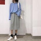 Long-sleeve T-shirt / A-line Maxi Skirt