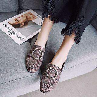Buckled Plaid Loafers
