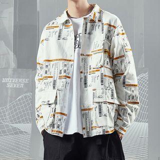 Air Ticket Print Shirt Jacket