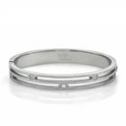 Crystal Striped Bangle(s) Steel - One Size