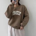 Letter Napped Loose-fit Sweatshirt