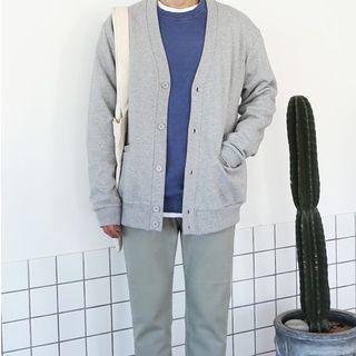 V-neck Boxy-fit Cotton Cardigan