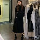 Long-sleeve Butterfly Print Shirt / Midi A-line Overall Dress