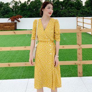 Star 3/4-sleeve Midi A-line Dress