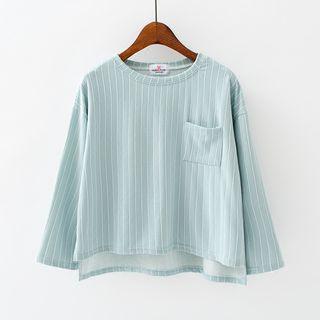 Striped Long Sleeve Dip Back T-shirt