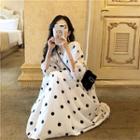 Dot V-neck Dress