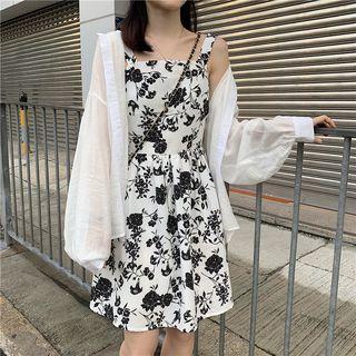 Hooded Light Jacket / Flower Print Sundress