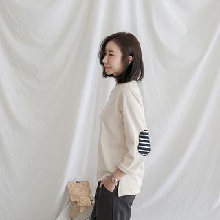 Round-neck Patched-detail T-shirt