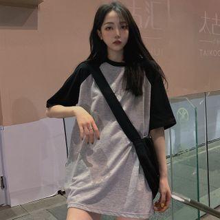 Two-tone Oversize Short-sleeve T-shirt