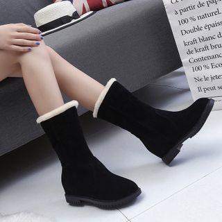 Fleece-lined Faux-suede Snow Boots