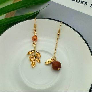 Asymmetrical Leaf Drop Earring / Clip-on Earring