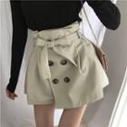 Plain A-line Skirt As Figure - One Size
