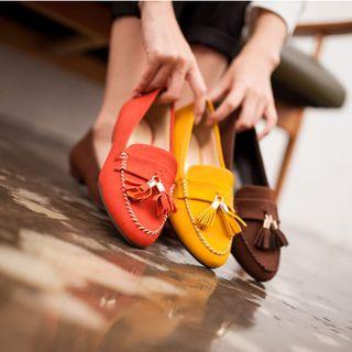 Tasseled Faux-suede Loafers