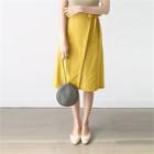 Midi Linen Wrap Skirt