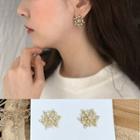 Faux-pearl Stud / Clip-on Earring Gold -