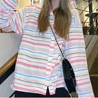 Hooded Striped Shirt As Shown In Figure - One Size