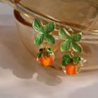 Fruit Alloy Dangle Earring 1 Pair - Green & Orange - One Size