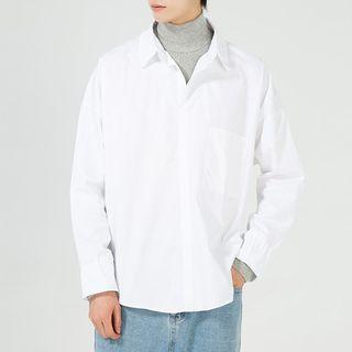 Mock Two-piece Mock-turtleneck Shirt