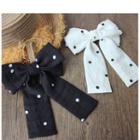 Dotted Linen Cotton Bow Hair Clip