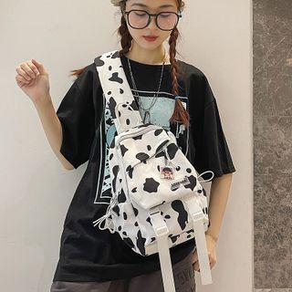 Cow Printed Nylon Crossbody Bag