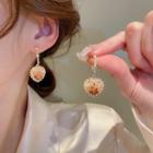 Heart Rhinestone Freshwater Pearl Alloy Dangle Earring 1 Pair - Dangle Earring - Silver Pin - Love Heart - Gold - One Size
