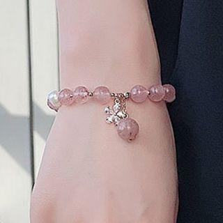 Flower Charm Bead Bracelet As Shown In Figure - One Size