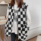 Checker Print Vest Check - Black & White - One Size
