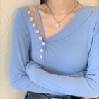 Long-sleeve V-neck Top / Camisole Top