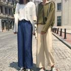 Linen Hoodie / Wide-leg Pants