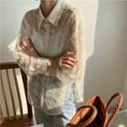 Long-sleeve Embroidered Lace Blouse