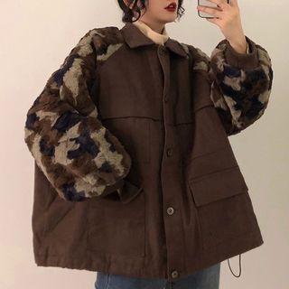 Camo Panel Button Jacket