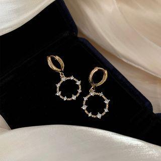 Rhinestone Alloy Hoop Dangle Earring 1 Pair - Ear Hoop Buckle - One Size