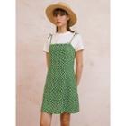 Tie-shoulder Floral Minidress Green - One Size