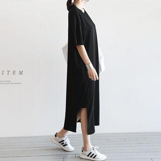 Cutout-side Long T-shirt Dress