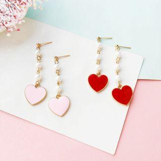 Heart Beaded Drop Earring