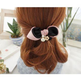 Faux Pearl Crown Bow Hair Tie