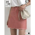 Fringe-hem A-line Miniskirt
