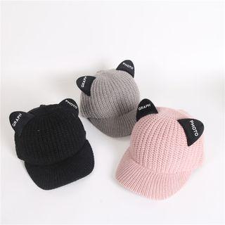Cat Ear Chunky Knit Baseball Cap