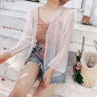 3/4-sleeve Polka Dot Embroidered Light Jacket