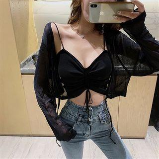 Set: Spaghetti Strap Top + Cardigan