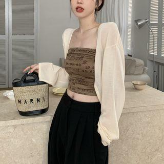 Strapless Lettering Top / Cardigan