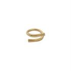 Layered Sterling Silver Open Ring J2585 - Gold - One Size