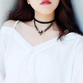 Faux Leather Layered Choker