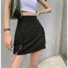 Chained Cutout A-line Mini Skirt