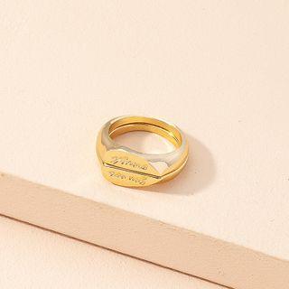 Lettering Alloy Ring R365 - Ring - Gold - 7