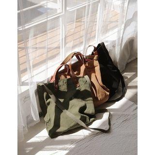 Leather-handle Shopper Bag