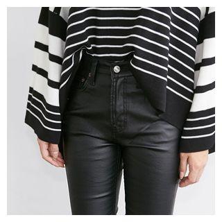Coated Boot-cut Pants