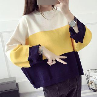 Color Block Cropped Sweater